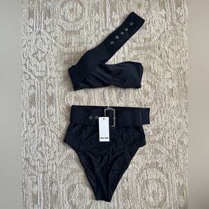NWT Andrea Iyamah Black Belted Swimsuit